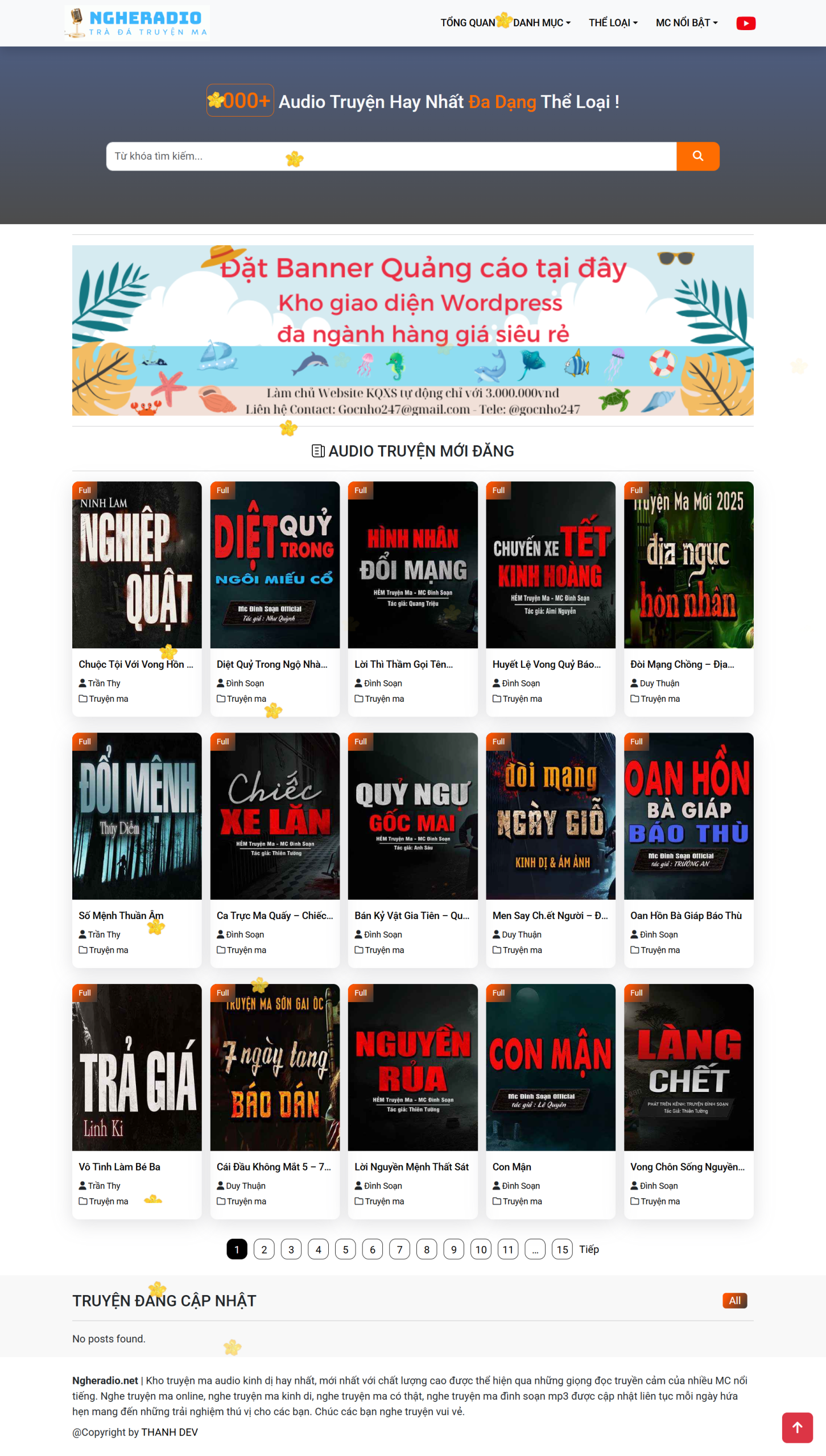 Theme WordPress Website Audio Truyện Ma