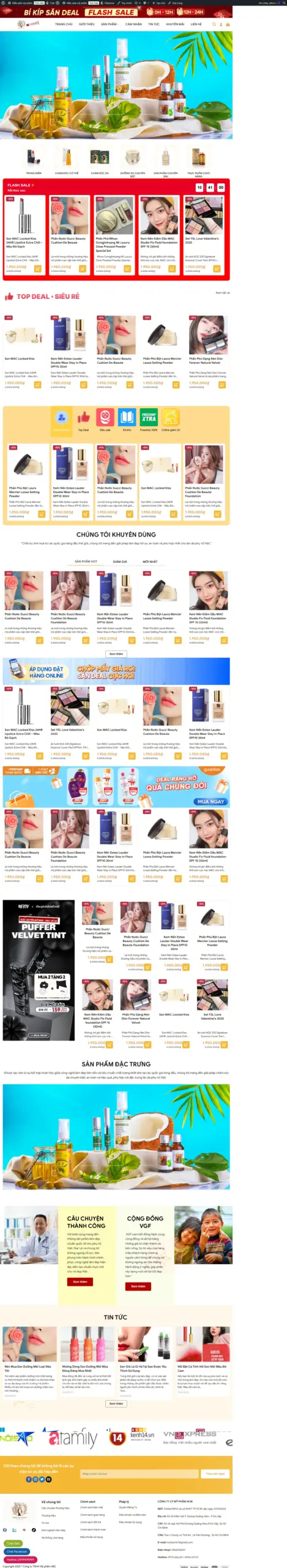 Theme WordPress Website Bán Mỹ Phẩm Làm Đẹp