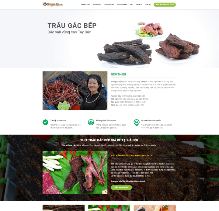 Thịt Trâu Gác Bếp Bò Một Nắng