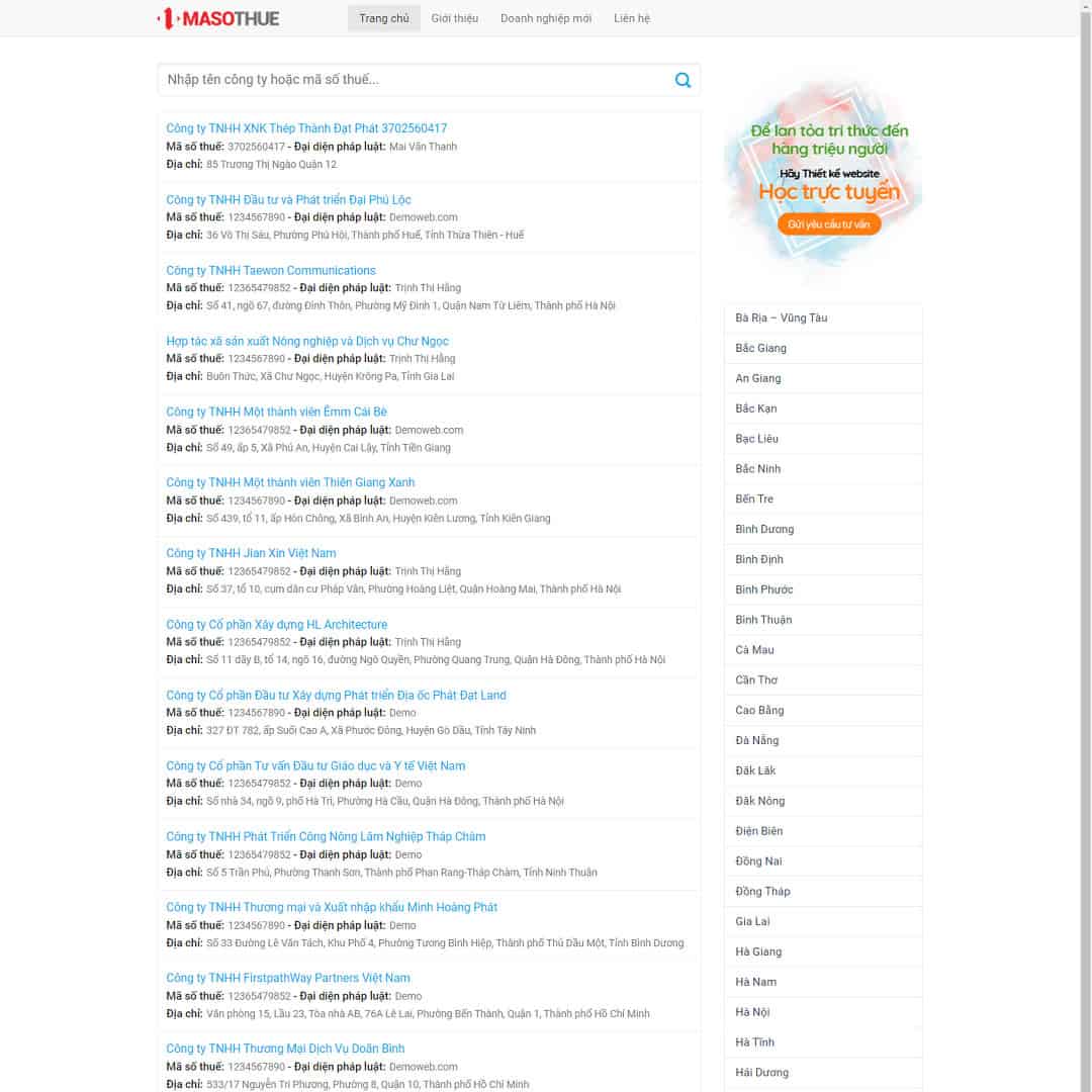 Tra Cứu Mã Số Thuế Giống Thongtincongty Com