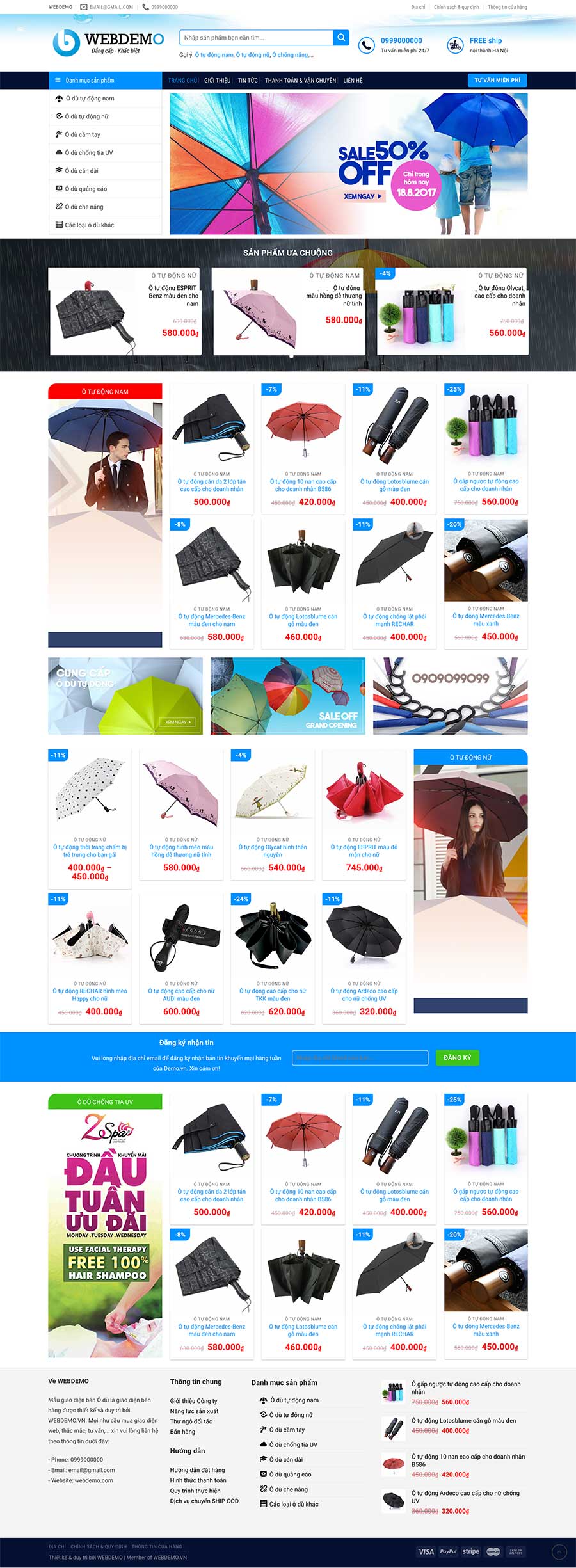 Website Bán Áo Mưa Ô Dù