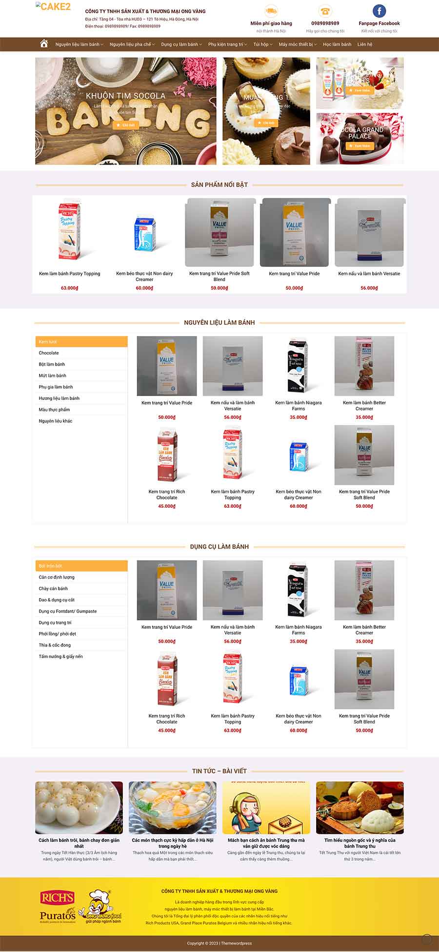 Website Bán Bánh Sữa