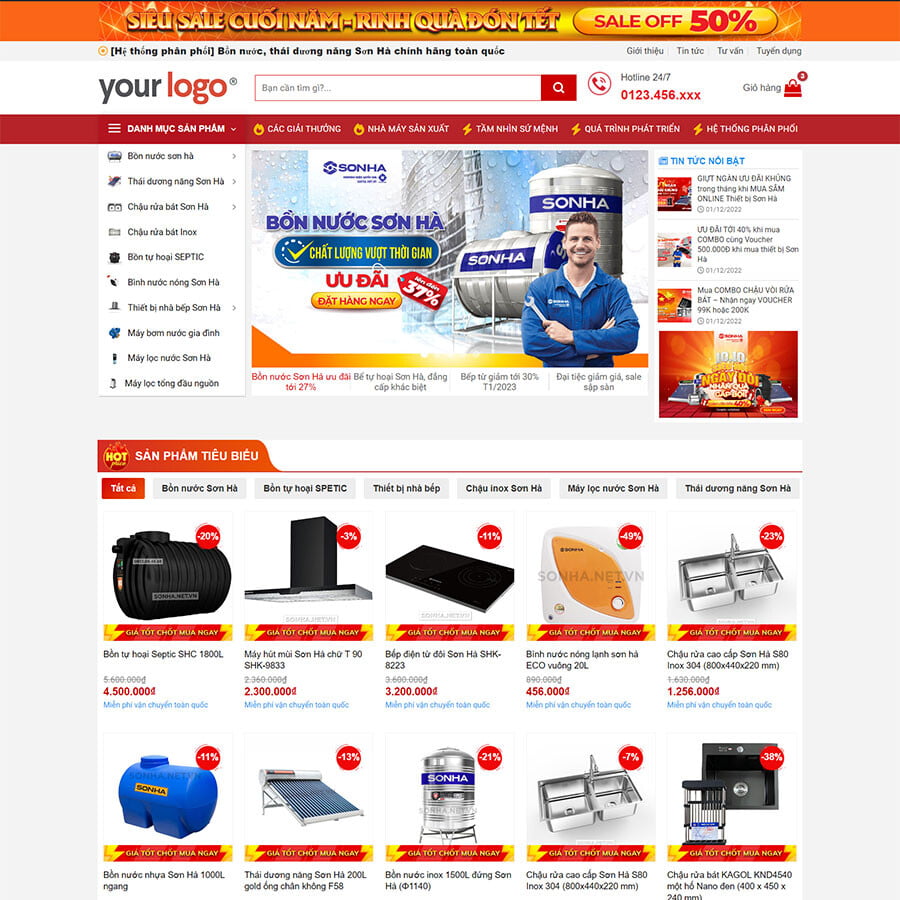 Website Bán Bồn Nước Đồ Gia Dụng