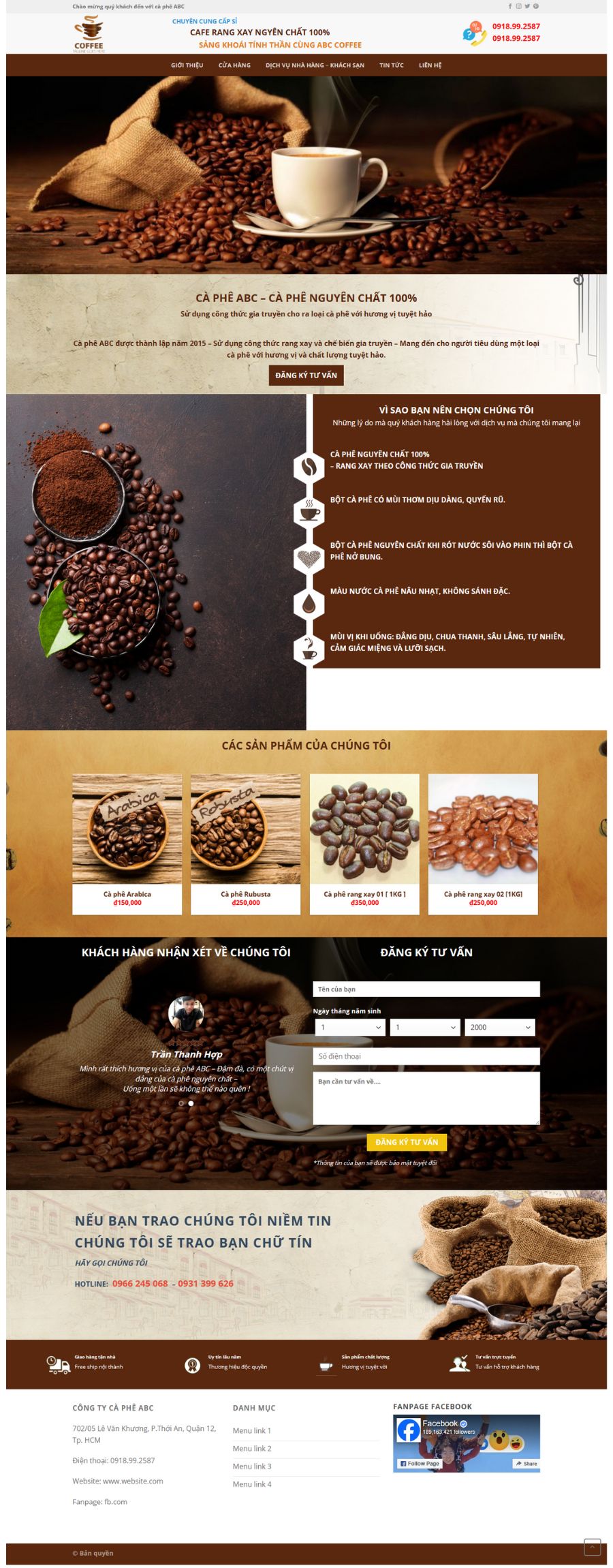 Website Bán Cafe Nguyên Chất
