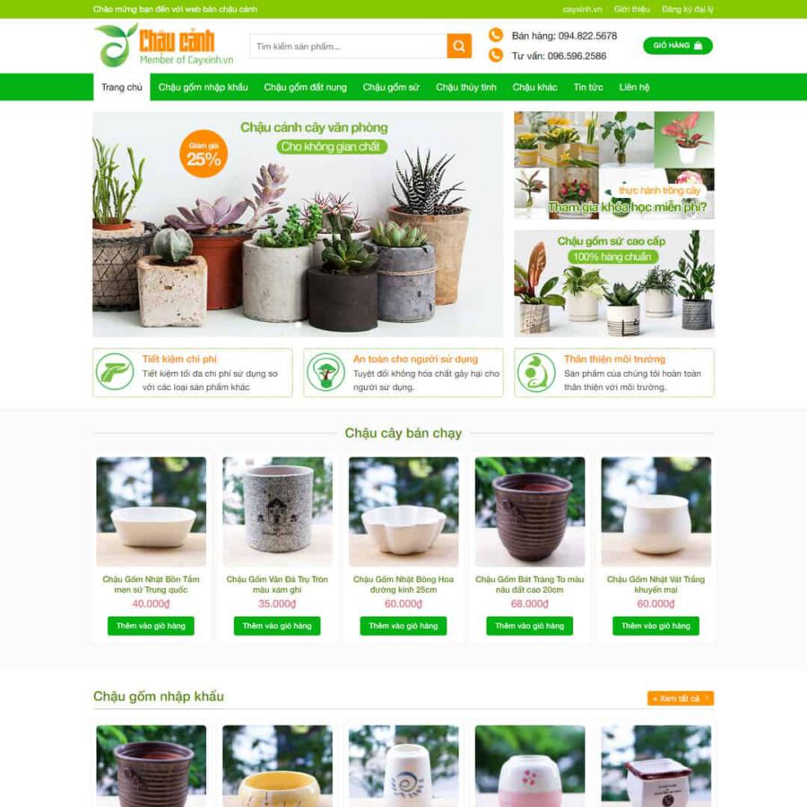 Website Bán Chậu Cây Cảnh Văn Phòng