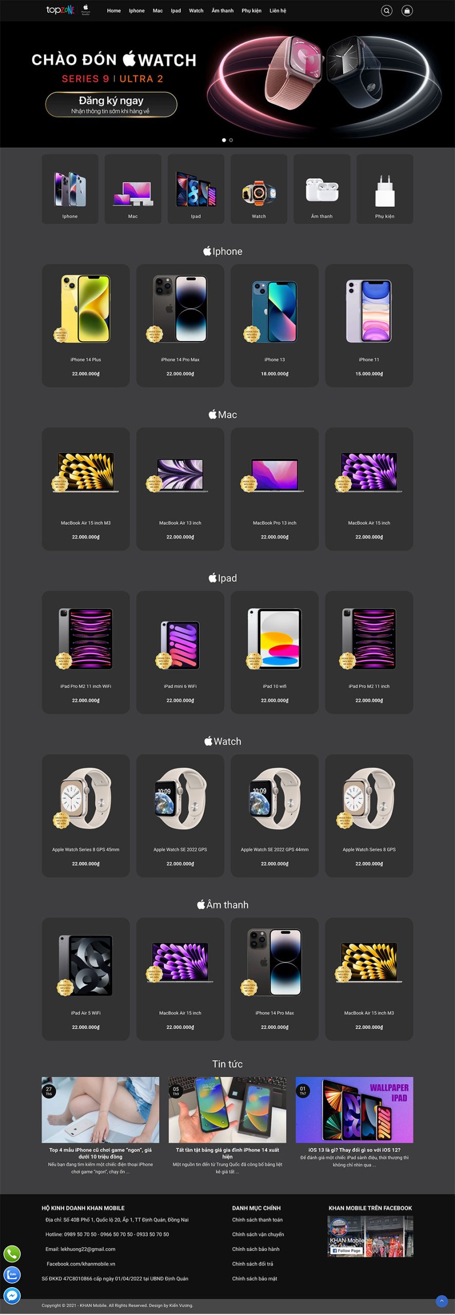 Website Bán Điện Thoại Apple Giống Topzone