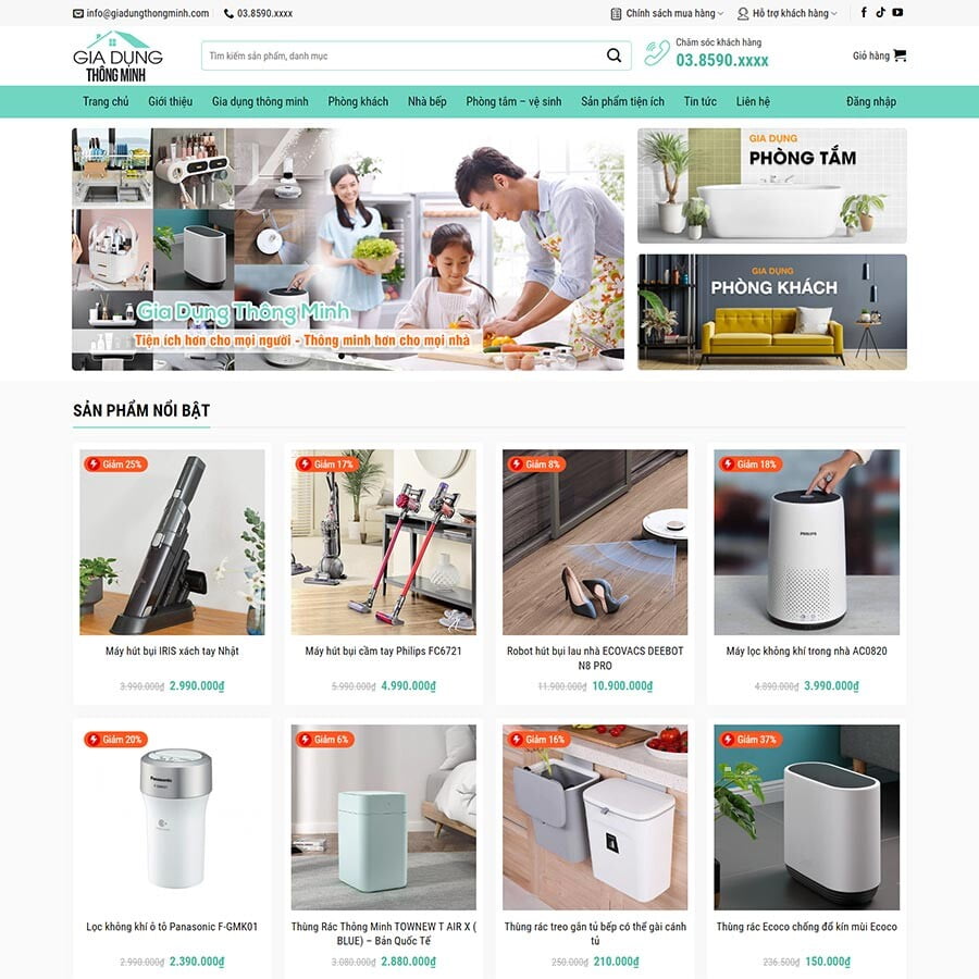 Website Bán Đồ Gia Dụng Thông Minh