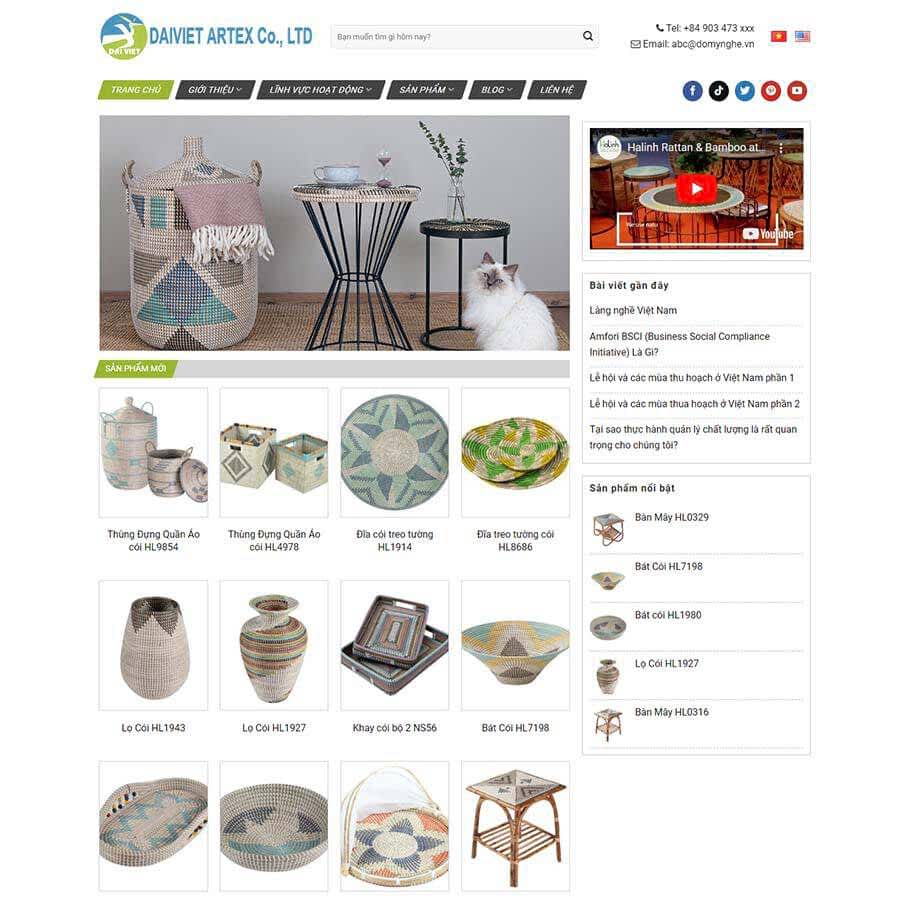 Website Bán Đồ Mỹ Nghệ