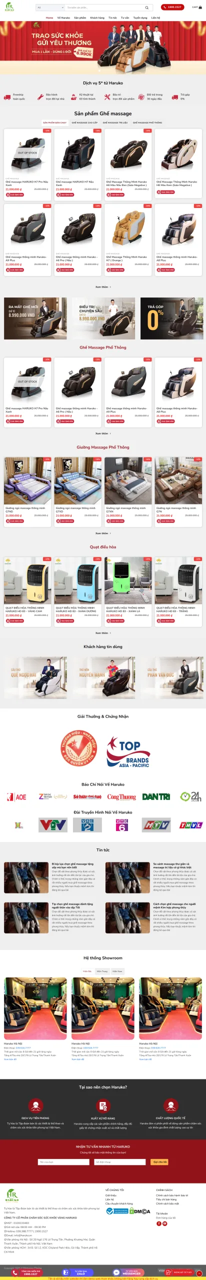 Website Bàn Ghế Massage Chuyên Nghiệp