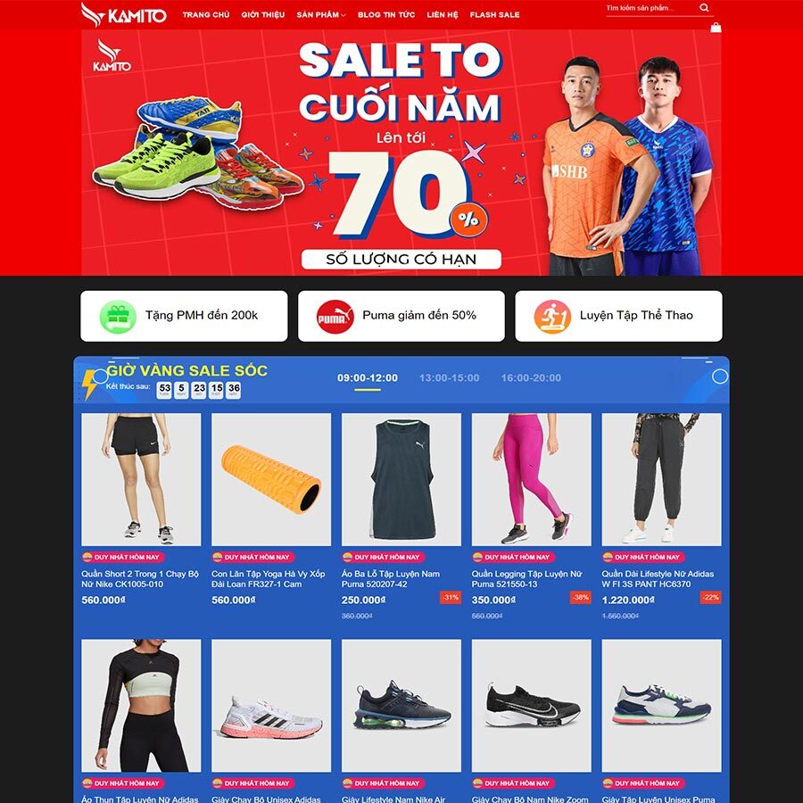 Website Bán Giày Dép Đồ Thể Thao