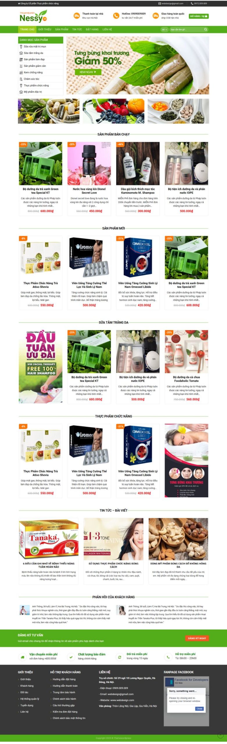 Website Bán Hàng Dược Mỹ Phẩm