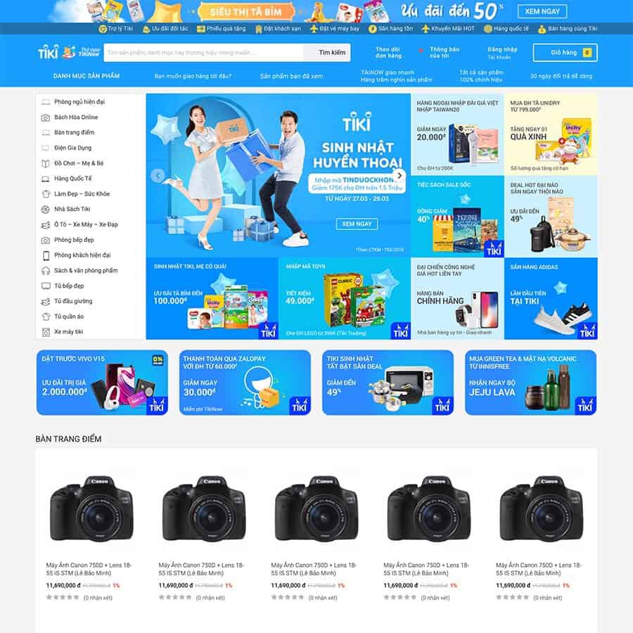 Website Bán Hàng Giống Tiki