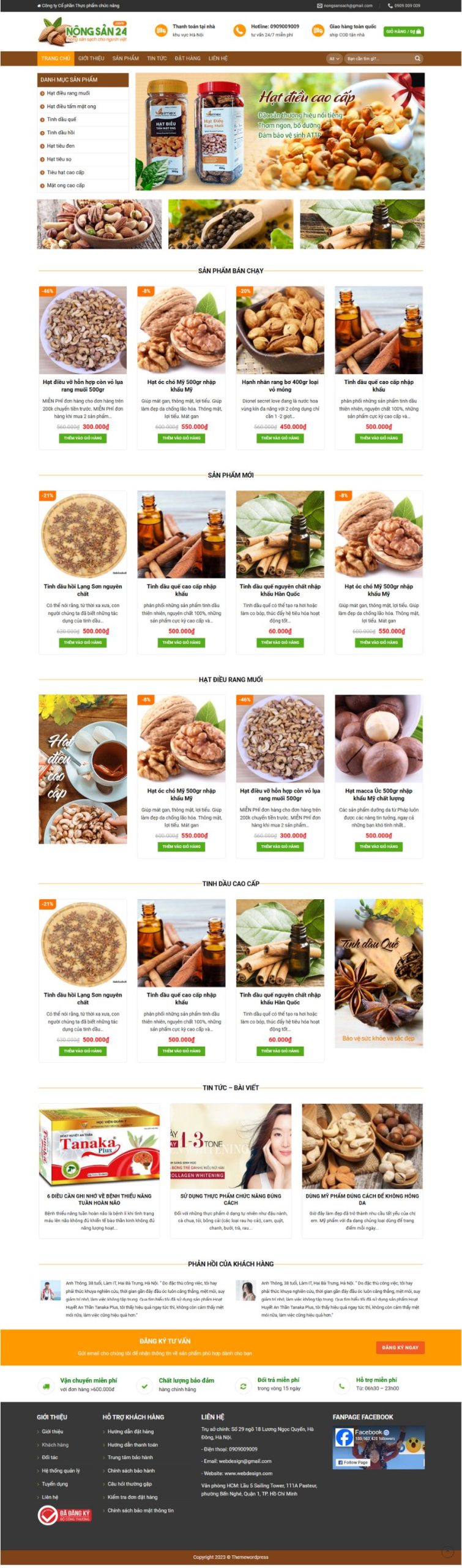 Website Bán Hạt Điều Thực Phẩm