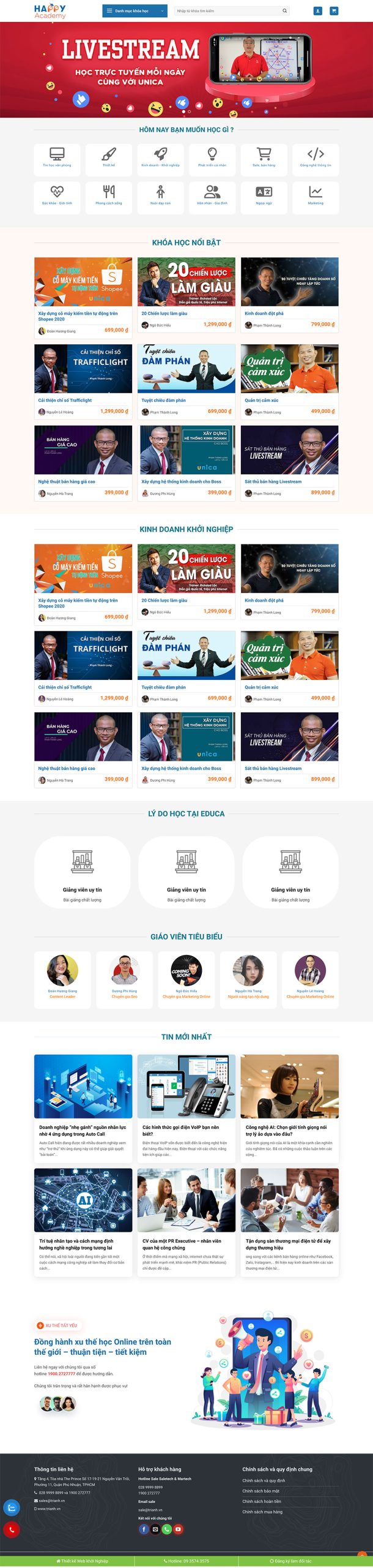 Website Bán Khóa Học Đa Lĩnh Vực