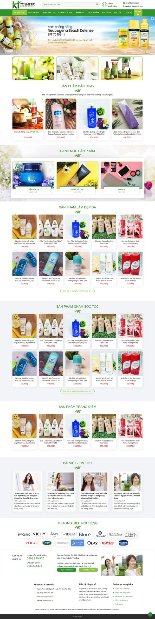 Website Bán Mỹ Phẩm Thực Phẩm Chức Năng