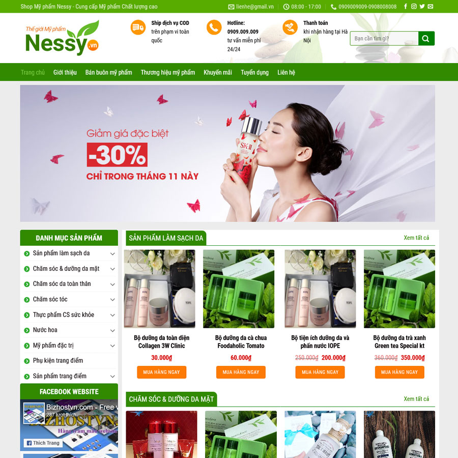 Website Bán Mỹ Phẩm