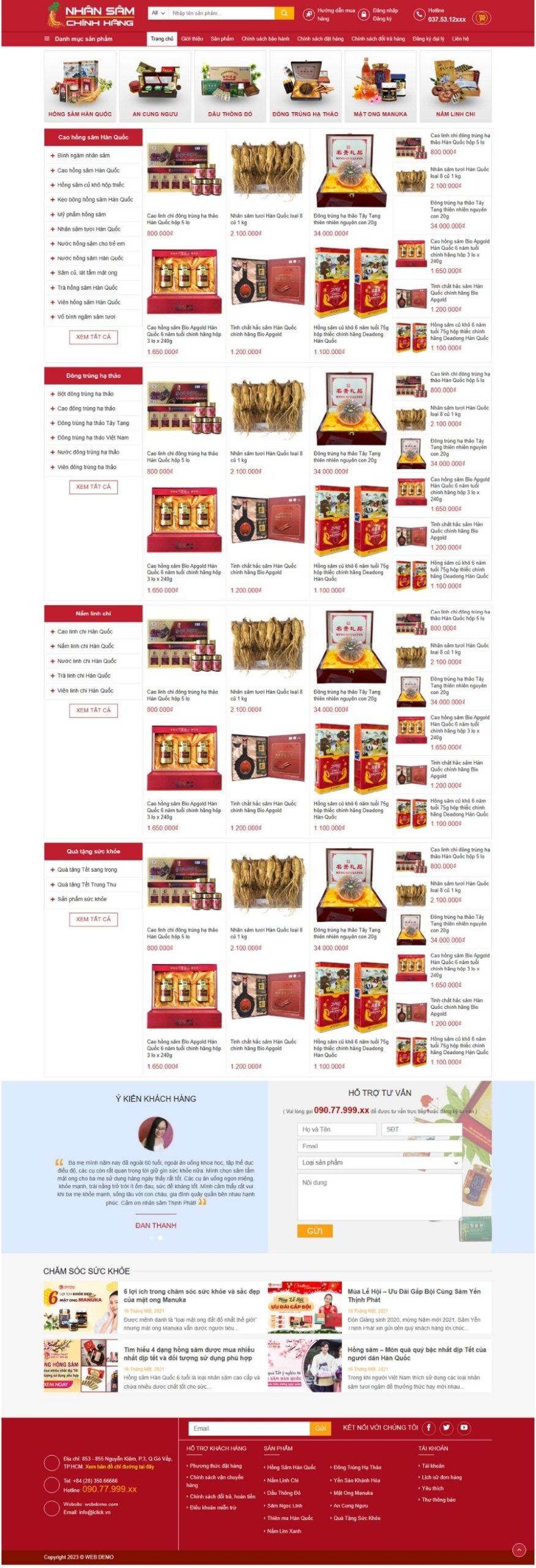 Website Bán Nhân Sâm