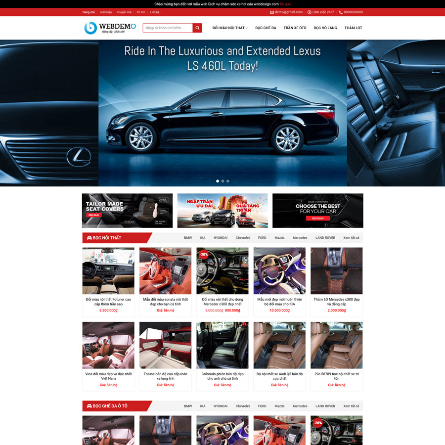 Website Bán Nội Thất Ô Tô 2