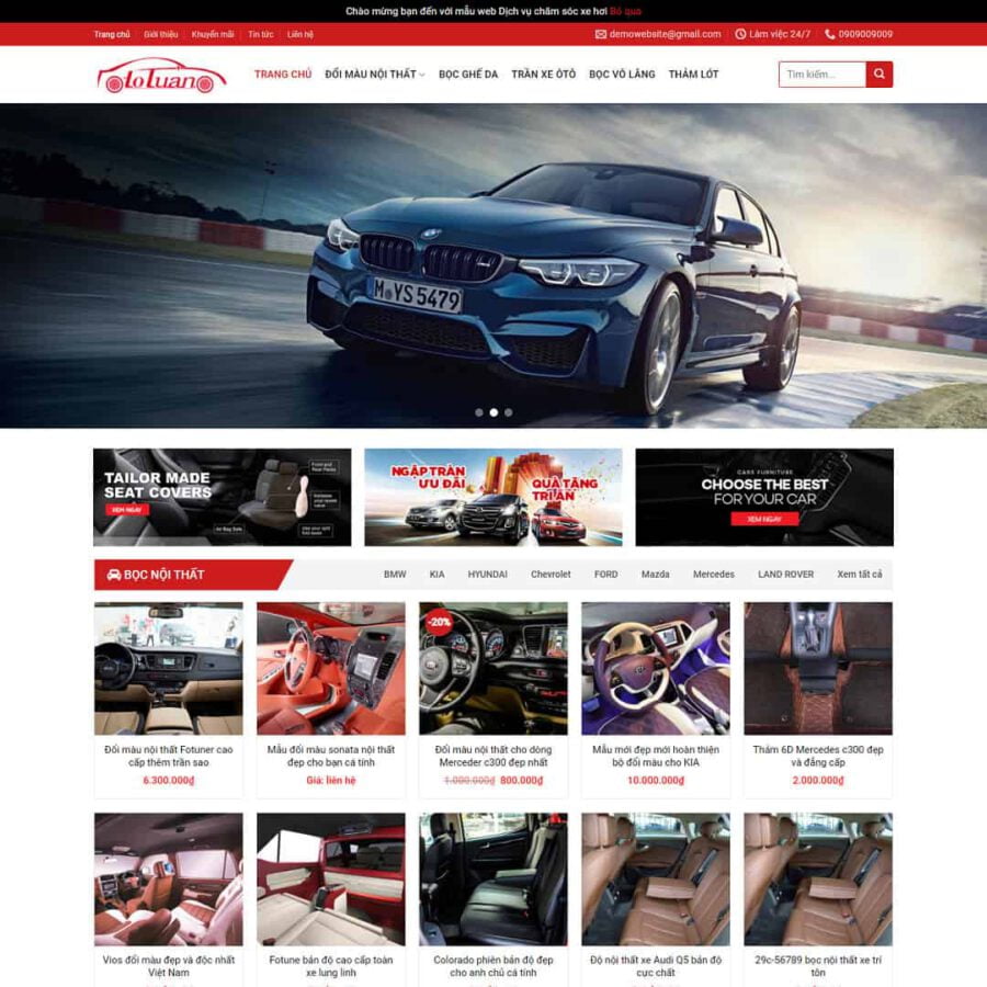 Website Bán Nội Thất Ô Tô