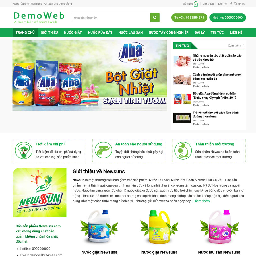 Website Bán Nước Giặt