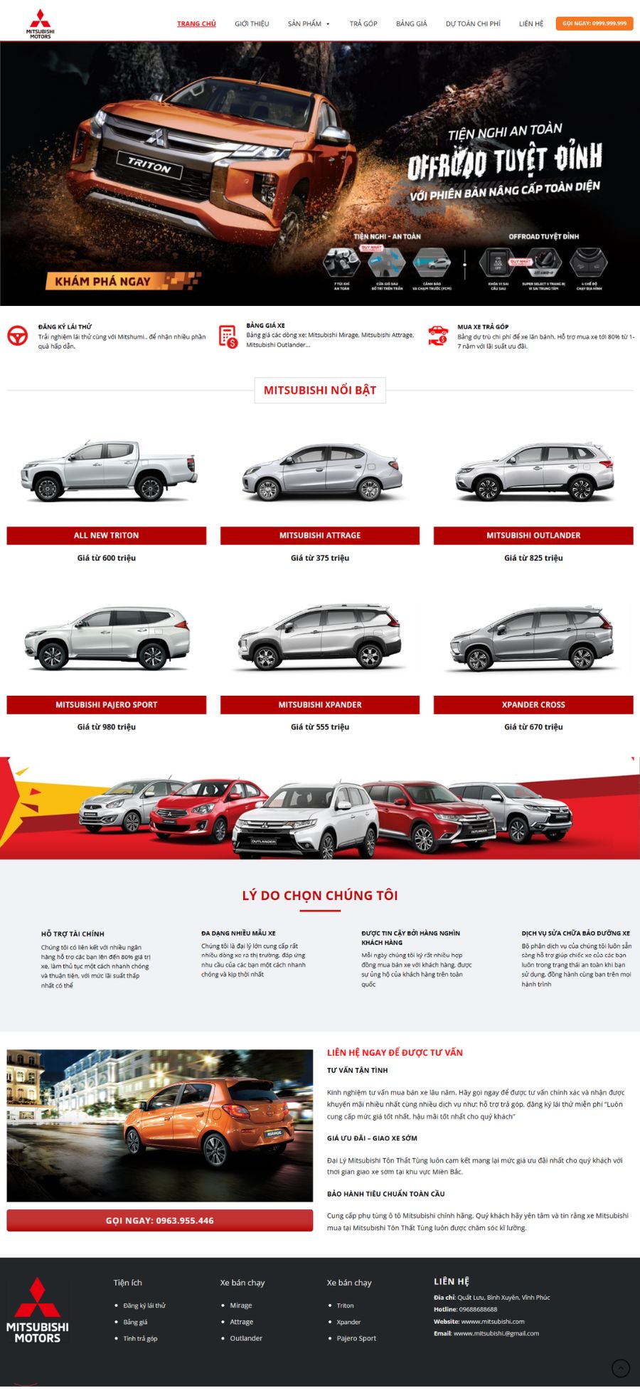 Website Bán Ô Tô Mitsubishi
