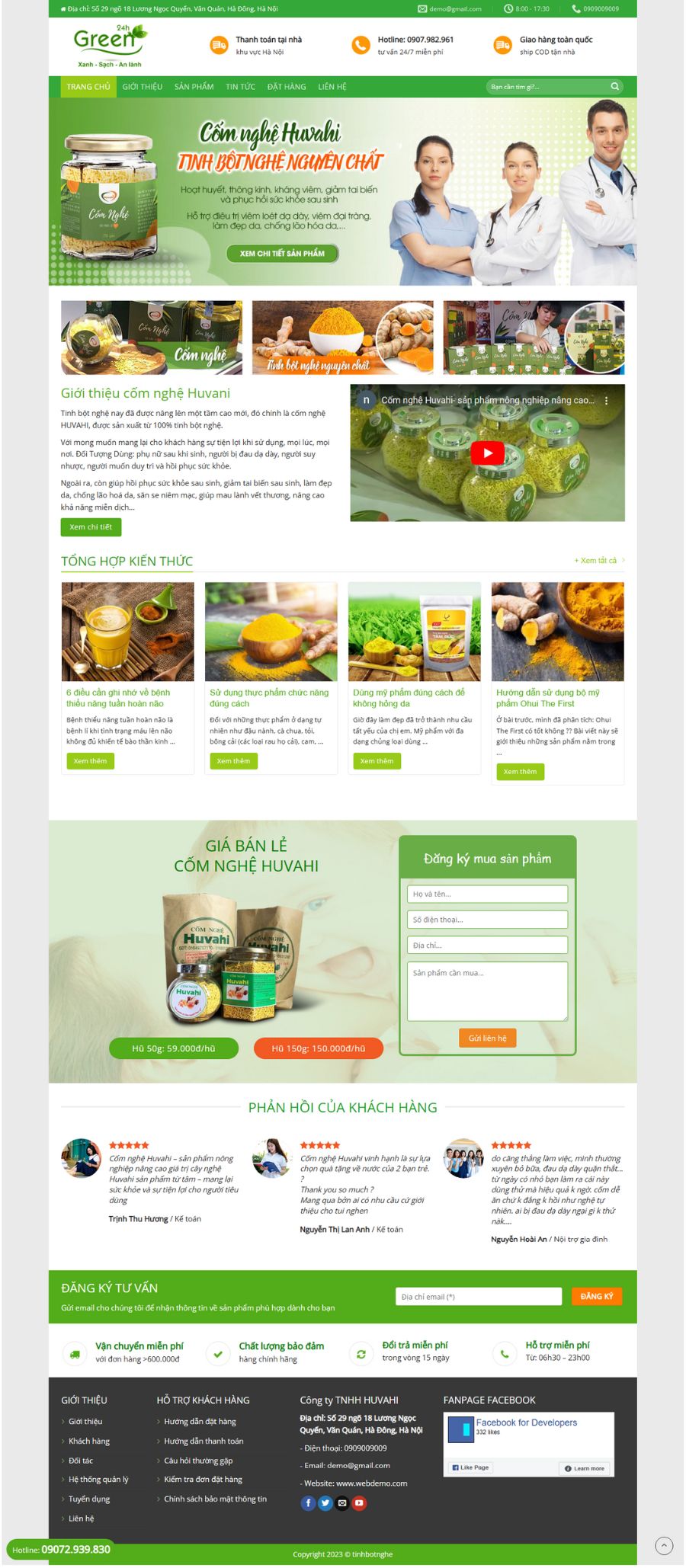 Website Bán Sản Phẩm Tinh Bột Nghệ