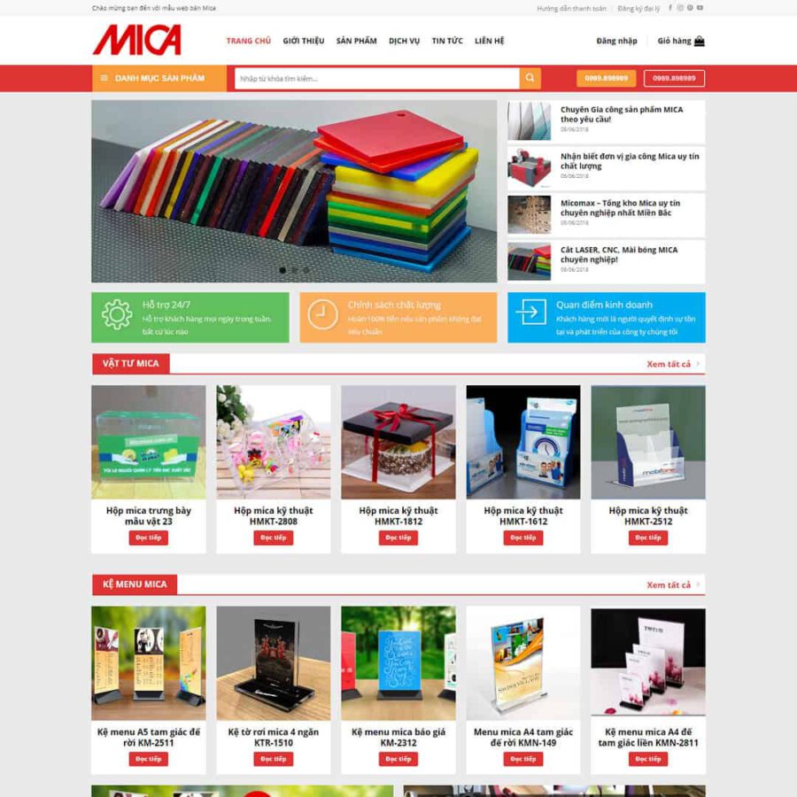 Website Bán Sản Phẩm Tủ Mica