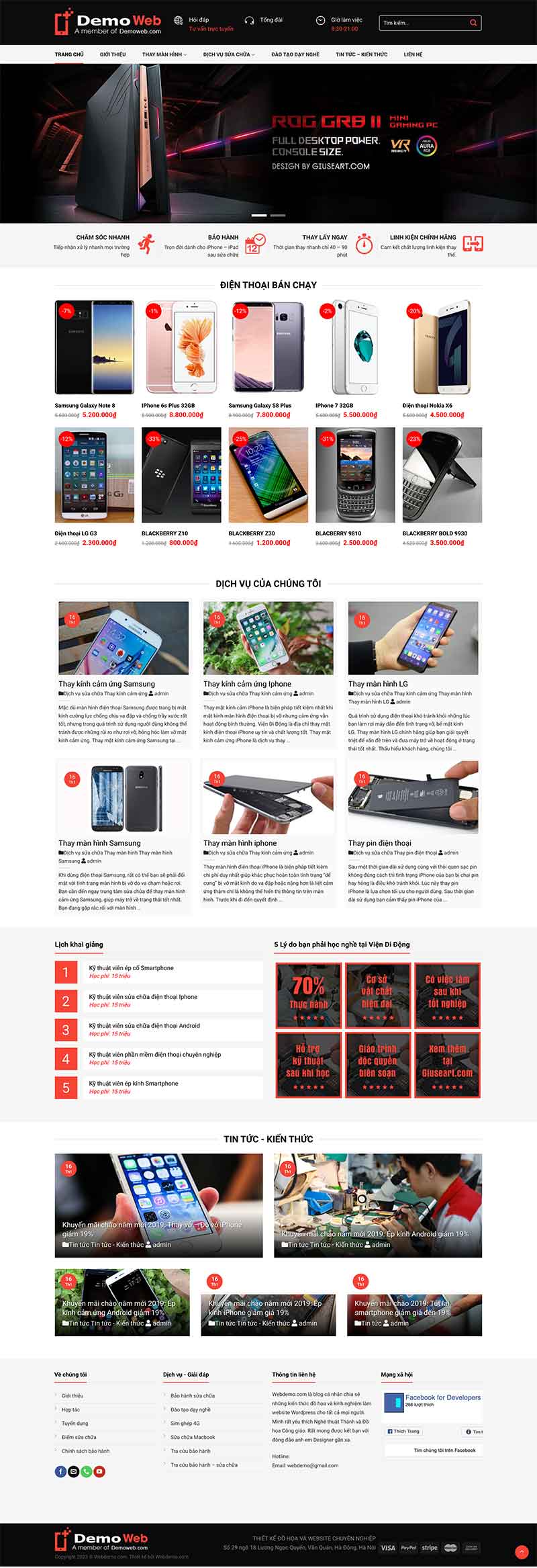 Website Bán Sửa Điện Thoại