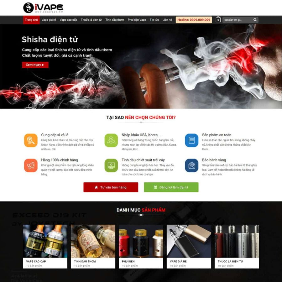 Website Bán Thuốc Lá Điện Tử Shisha Vape