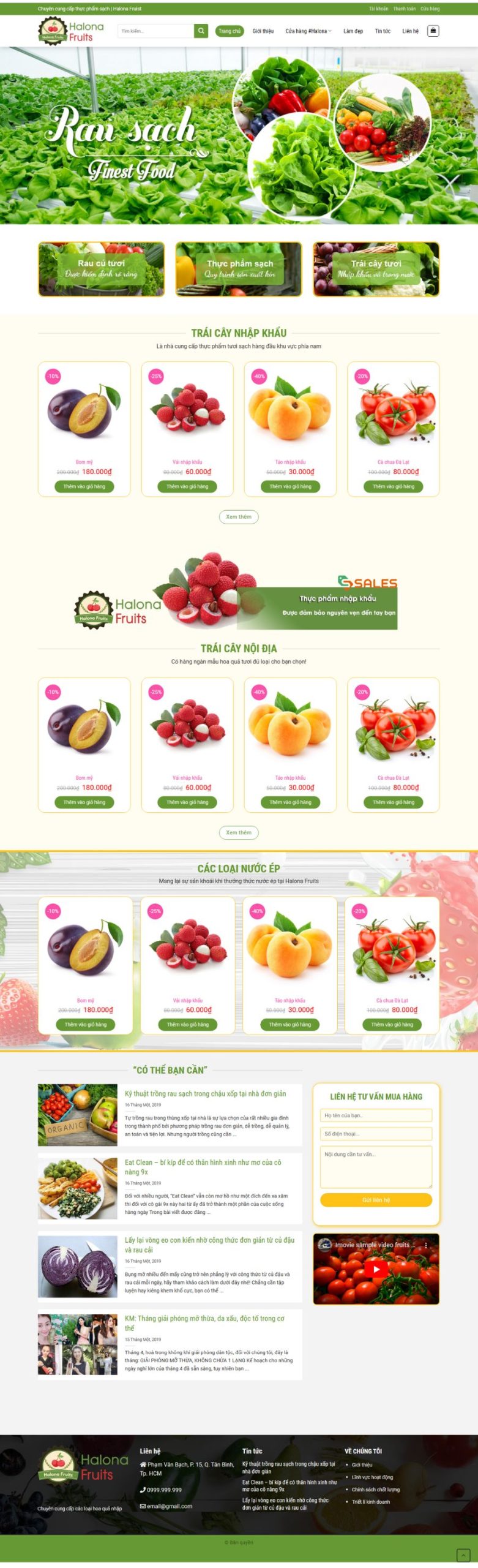 Website Bán Trái Cây Hoa Quả Nông Sản