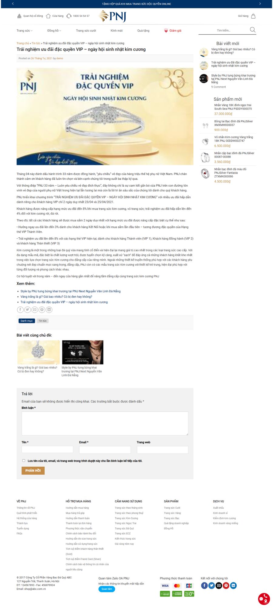 Website Bán Vàng Bạc Trang Sức