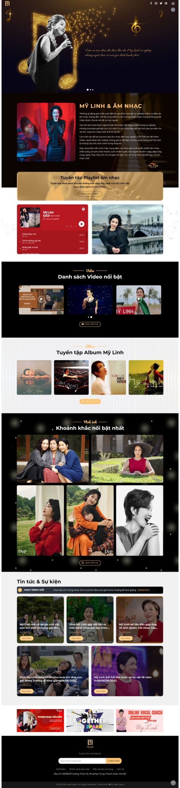 Website Blog Giới Thiệu Ca Sĩ