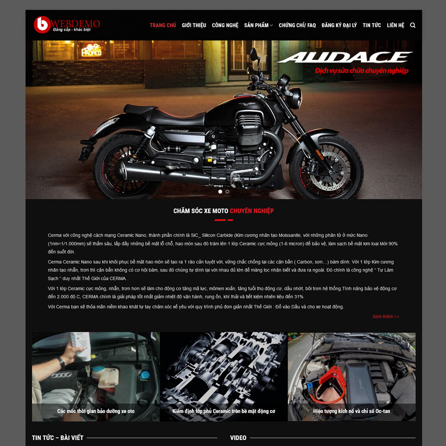 Website Chăm Sóc Xe Mô Tô