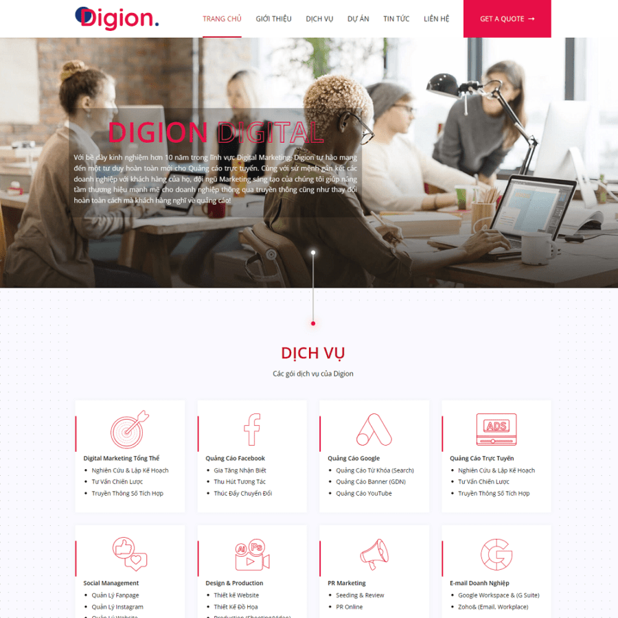 Website Công Ty Agency Digital Marketing Online