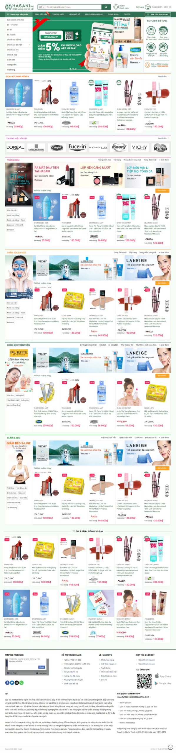 Website Cửa Hàng Bán Mỹ Phẩm Hasaki