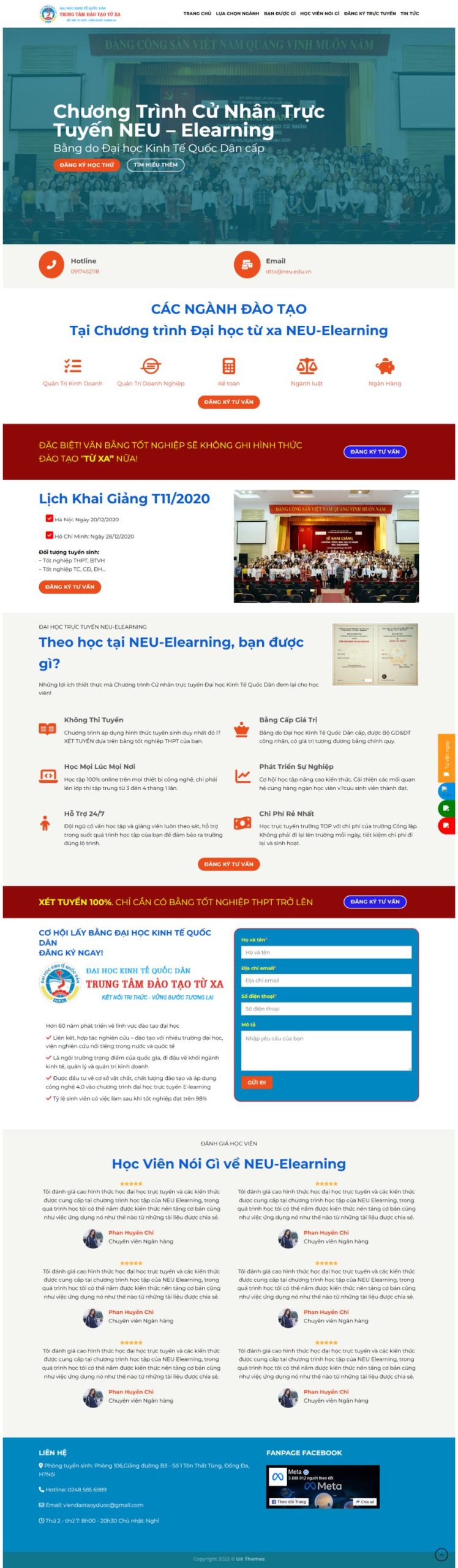 Website Đào Tạo Cử Nhân