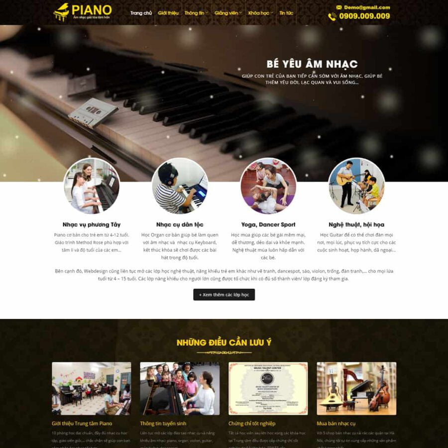 Website Đào Tạo Khóa Học Piano Nhạc Cụ