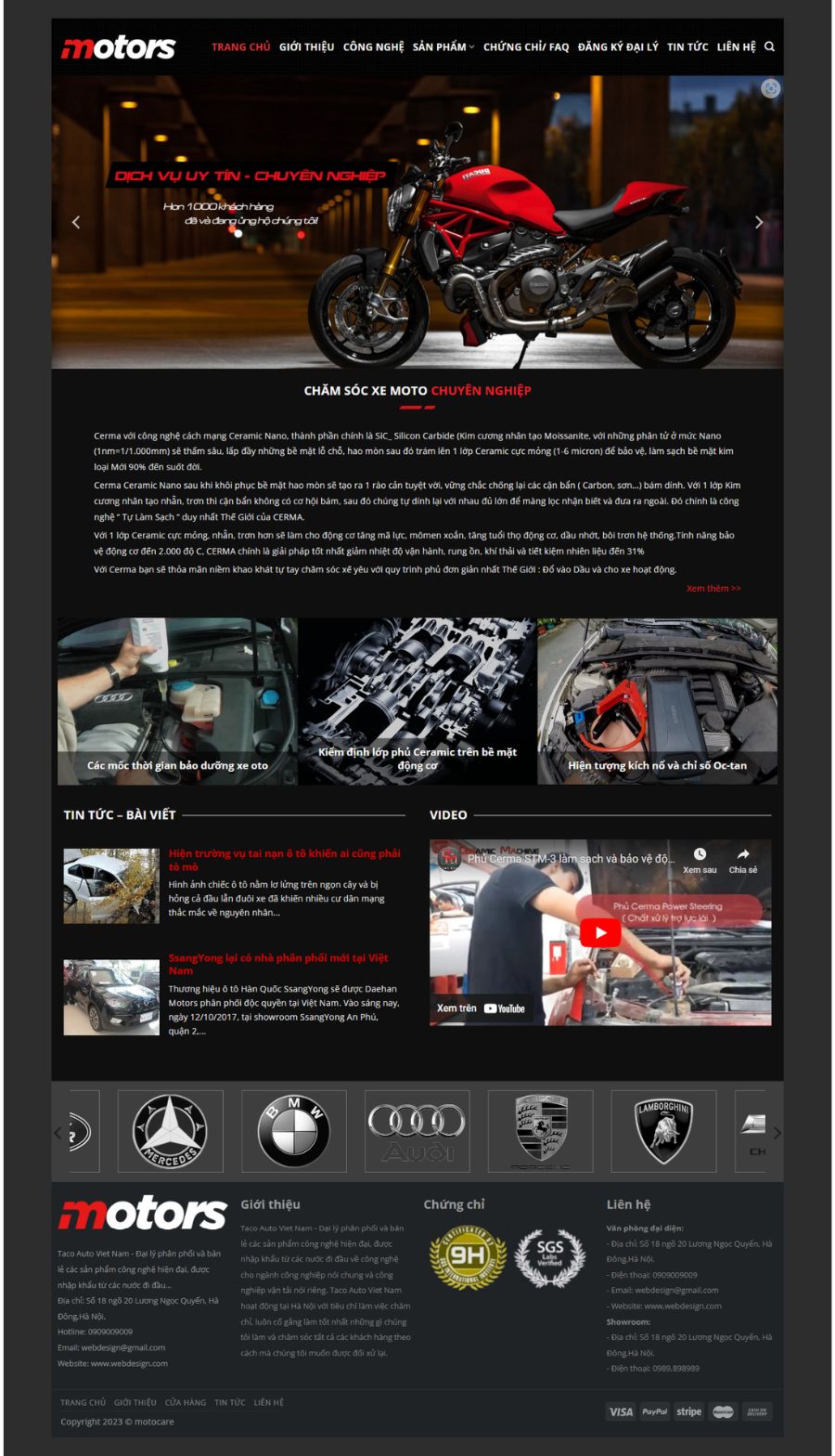 Website Dịch Vụ Chăm Sóc Mô Tô