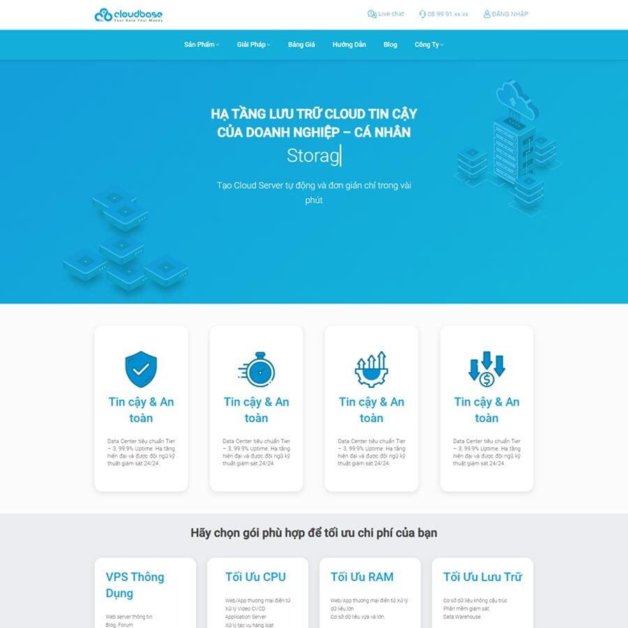 Website Dịch Vụ Cloud Server