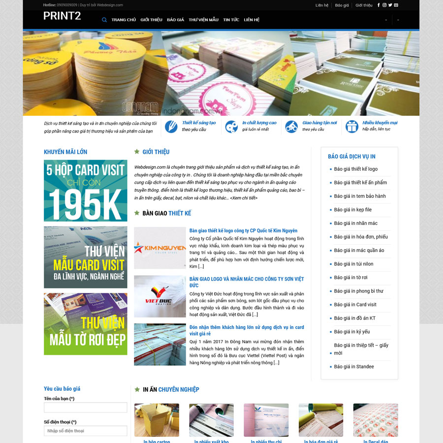 Website Dịch Vụ In Ấn 2