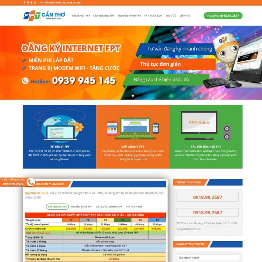 Website Dịch Vụ Lắp Mạng Internet