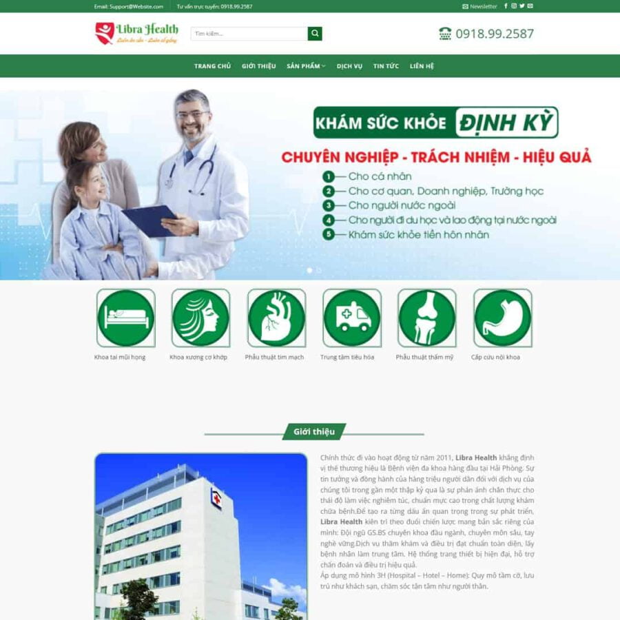 Website Dịch Vụ Phòng Khám Sức Khỏe