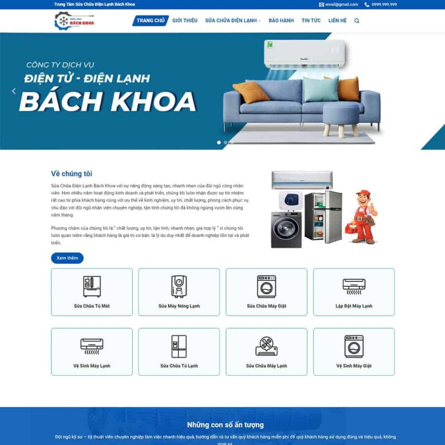 Website Dịch Vụ Sửa Chữa Điện Lạnh
