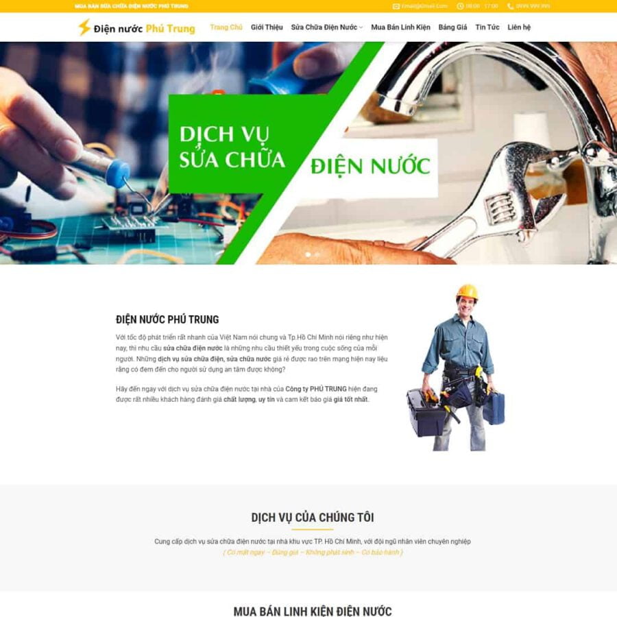 Website Dịch Vụ Sửa Chữa Điện Nước
