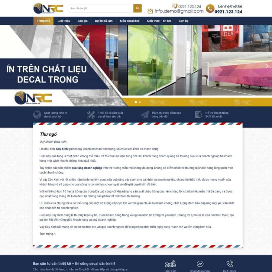 Website Dịch Vụ Thi Công Dán Decal