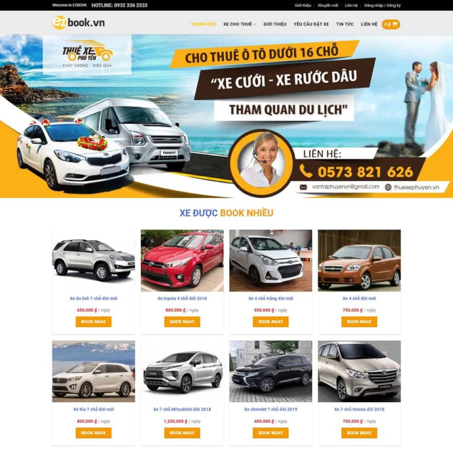 Website Dịch Vụ Thuê Xe Du Lịch