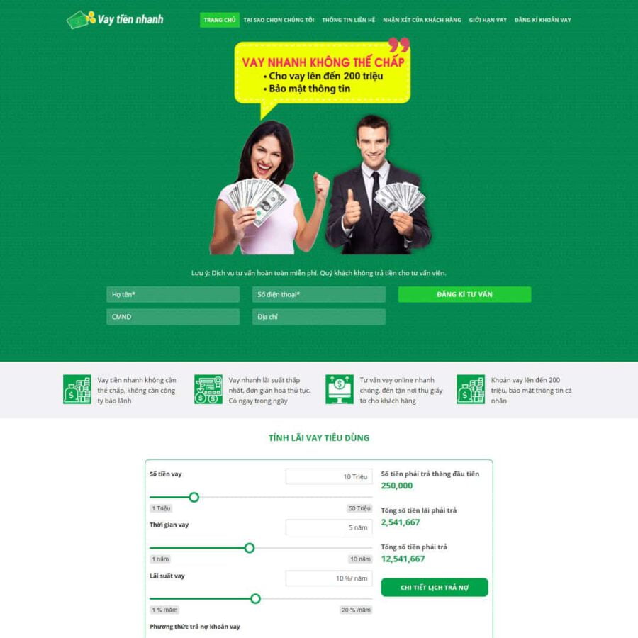 Website Dịch Vụ Tín Dụng Vay Tiền Nhanh