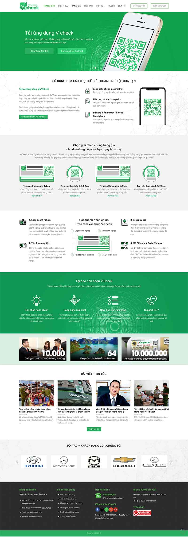 Website Giới Thiệu App Vcheck