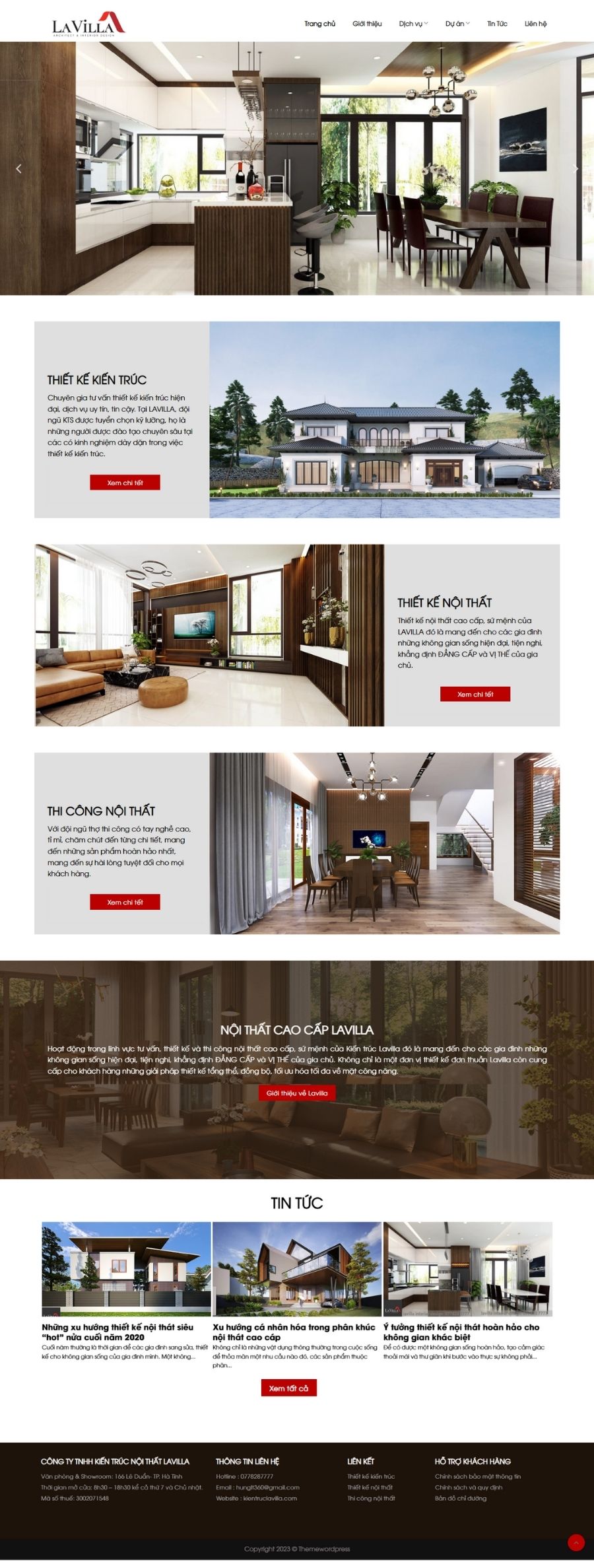 Website Giới Thiệu Công Ty Thiết Kế Nội Thất Giống Ahome