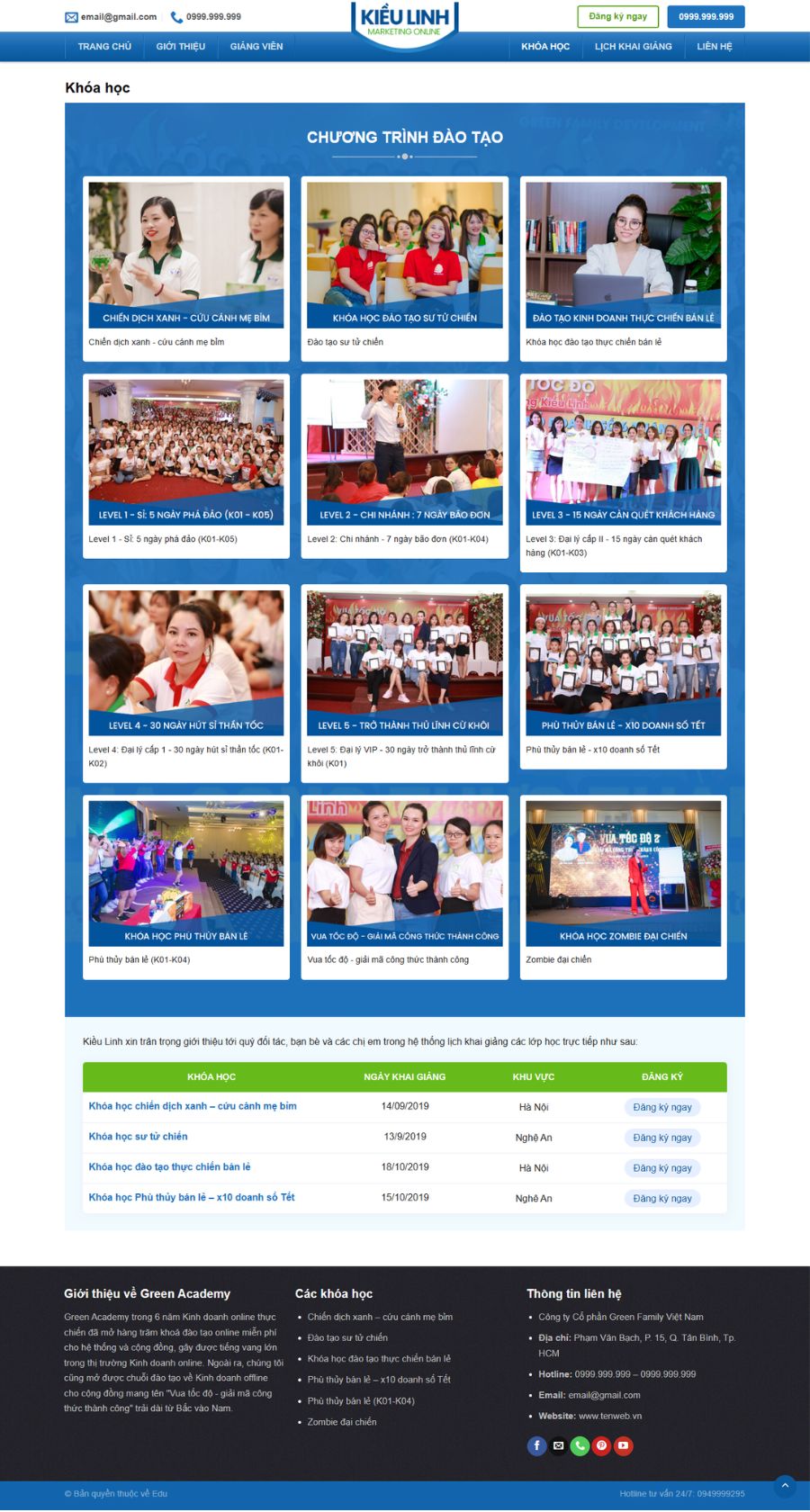 Website Giới Thiệu Khóa Học Kinh Doanh Online